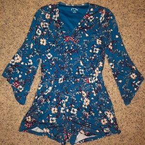 Blue Floral Romper from Art Class